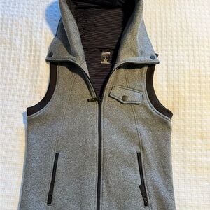 Burton Gray and Black Striped zip up vest sweatshirt; perfect